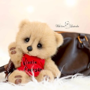 Oso de peluche realista, peluche hecho a mano de imitación suave para bebé.