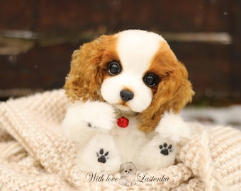 手作りキャバリア・キング・チャールズ・スパニエルのぬいぐるみ：OOAK
