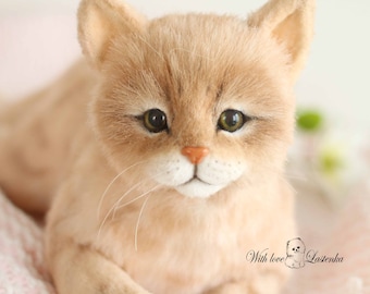 Realistic staffed cat. Pet Portrait handmade toy. (Made to order)