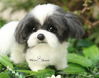 シーズーの子犬のぬいぐるみ：リアルなコレクター向けアーティスト