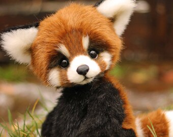 可愛すぎるレッサーパンダ アーティストベア 海外作家様 ハンドメイド テディベア シュタイフ カドリーフレンズ レッサーパンダのベンジ 28cm