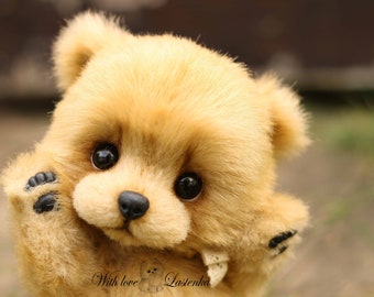 OOAK Teddy Bear Cub: Handmade Collectible Plush Animal