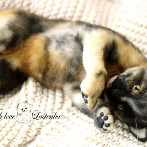 Realistic Stuffed Cat Portrait: OOAK Handmade Collectible Art Doll