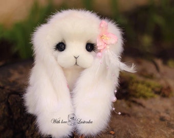 Банни Янтарный Пасхальный кролик художник плюшевый кролик чучела игрушка. Белый кролик милый белый кролик (сделан на заказ)