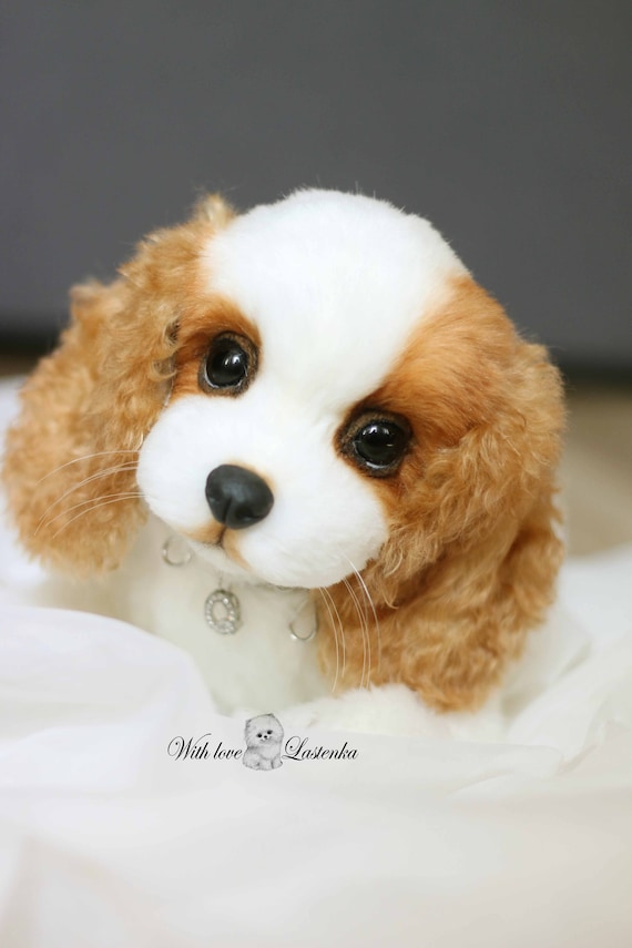 OOAK キャバリア・キング・チャールズ・スパニエルの子犬のぬいぐるみ