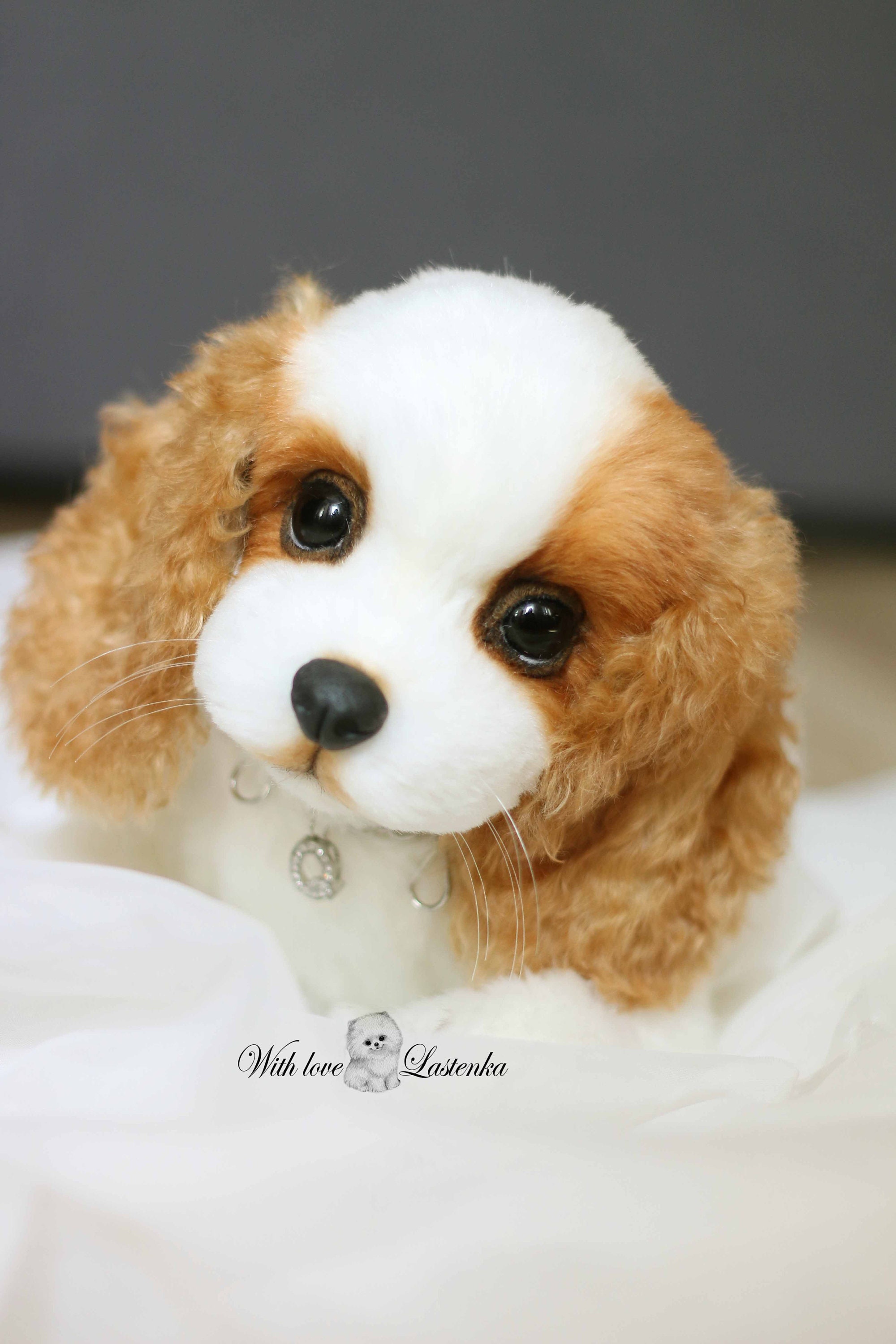 OOAK キャバリア・キング・チャールズ・スパニエルの子犬のぬいぐるみ
