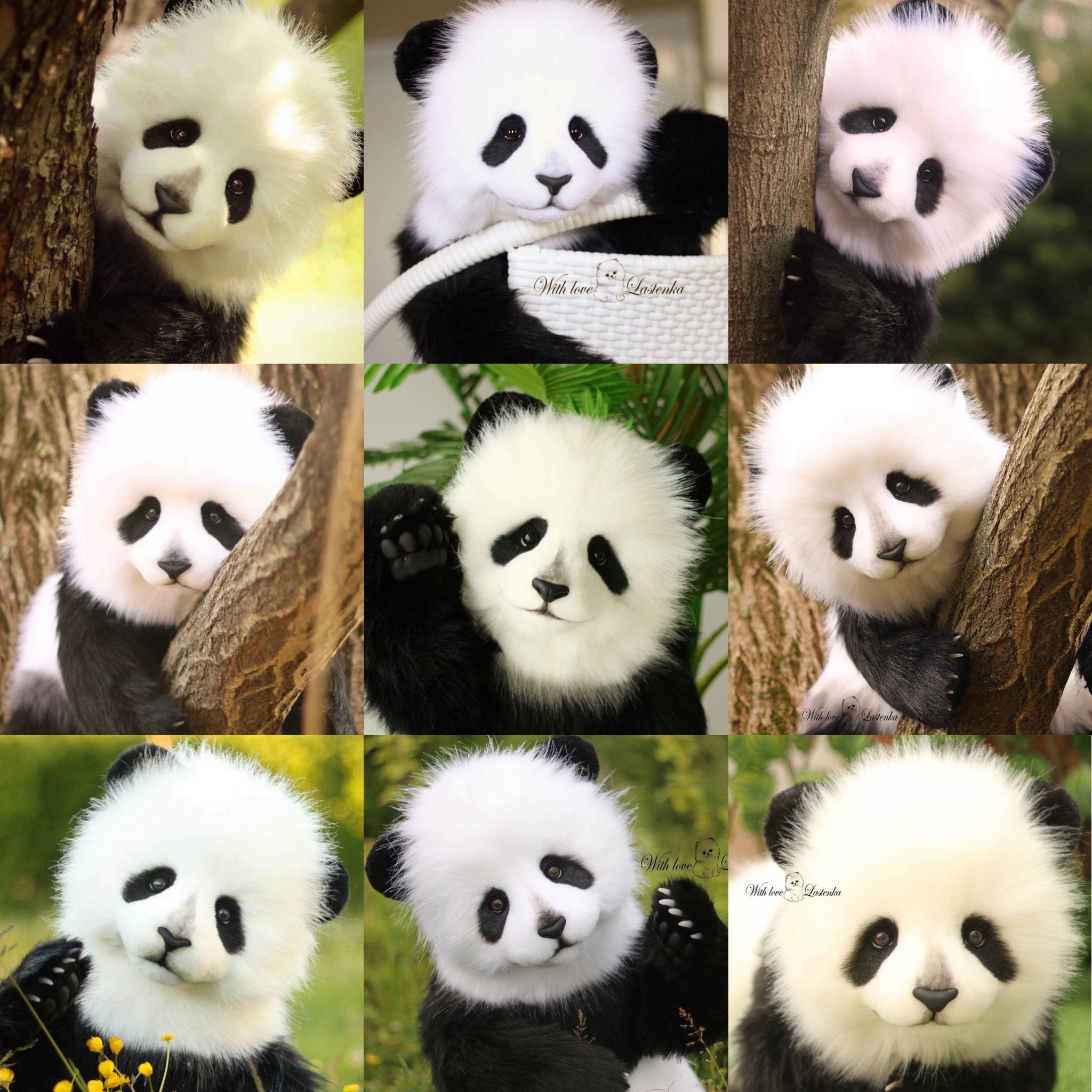 作家さま　パンダのぬいぐるみ　テディベア　ハンドメイド 手作りテディベアミッソベア パンダ ぬいぐるみ 2024年