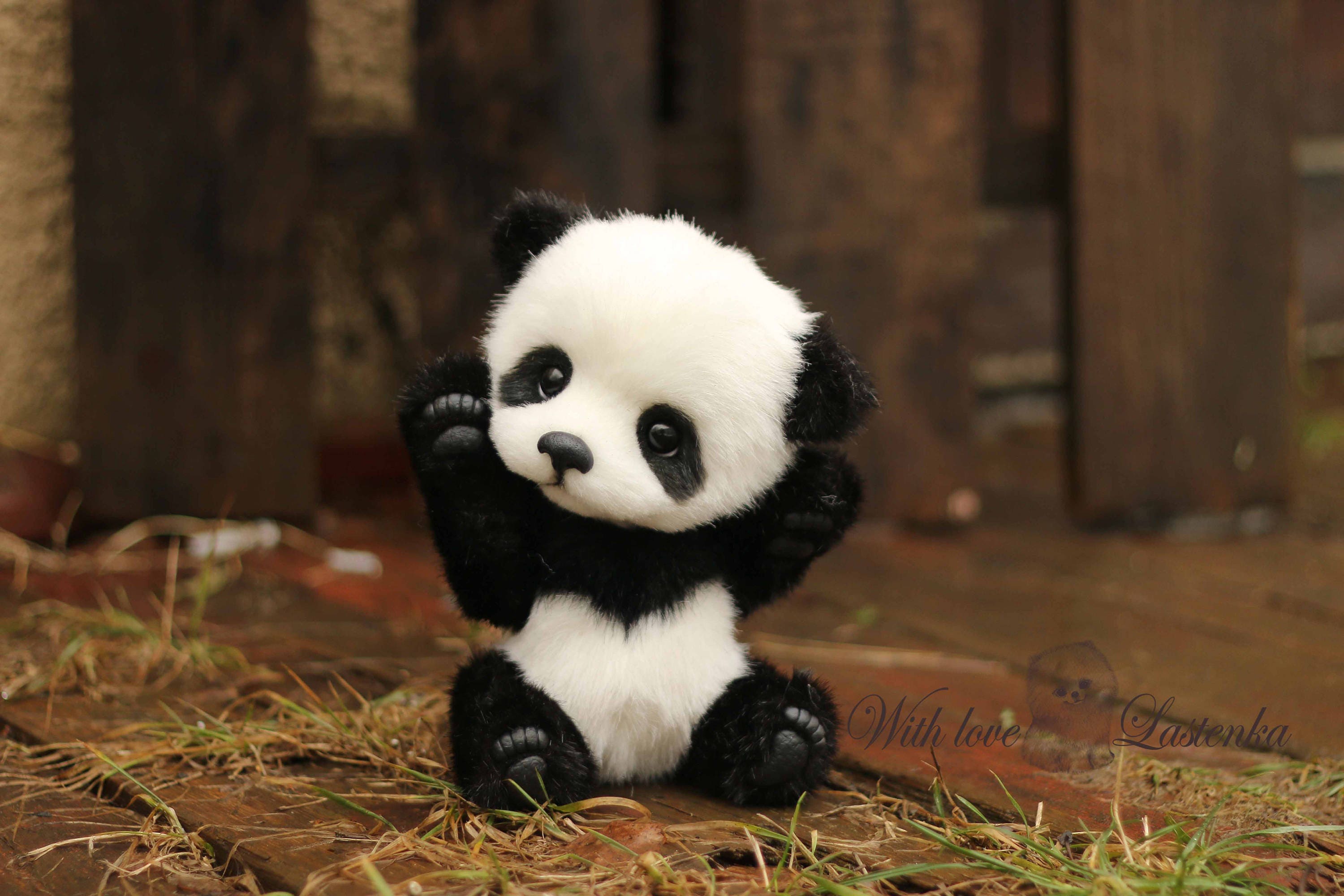 REALISTIC PLUSH PANDA, Stuffed Handmade Soft Toy, Collectible Ooak Plush  Toys, Cute Stuffed Bear Toy for Gifts made to Order 