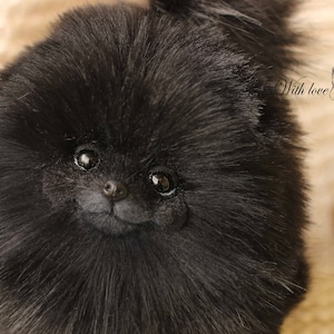 Collectible artdoll pomeranian stuffed spitz collection soft plush dog toy, OOAK Pomeranian Realistic Puppy Portrait pet animal by photo