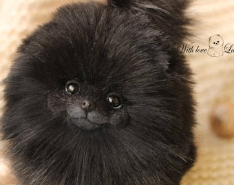 ポメラニアン・スピッツの子犬：リアルなぬいぐるみ犬、OOAK