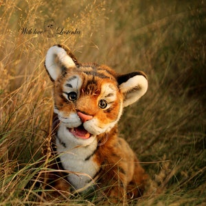 Realistic Tiger Cub Art Doll: Collectible handmade Stuffed Animal (made to order)
