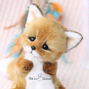 Foxy Kimi  collectible artist stuffed teddy foxy OOAK handmade plush  bear  toy cute fox cub realistic teddy bear best gift (Made to Order)
