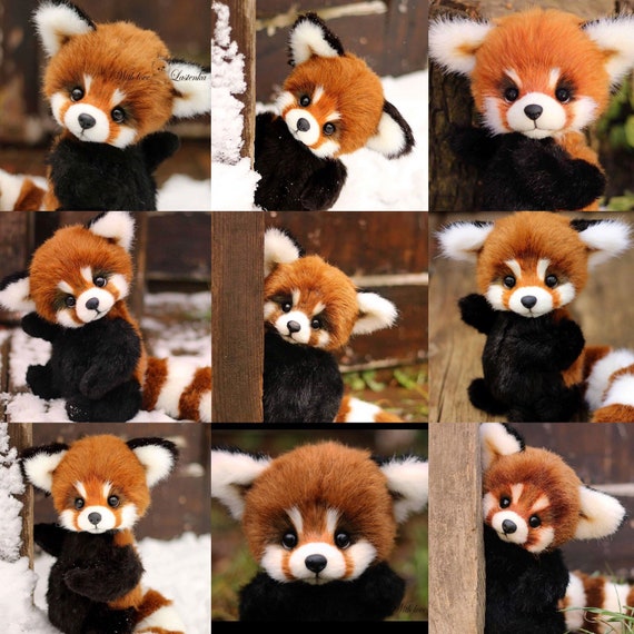 レッサーパンダ テディベア作家 アーティストベア ぬいぐるみ 作家さま レッサーパンダのぬいぐるみ テディベア ハンドメイド