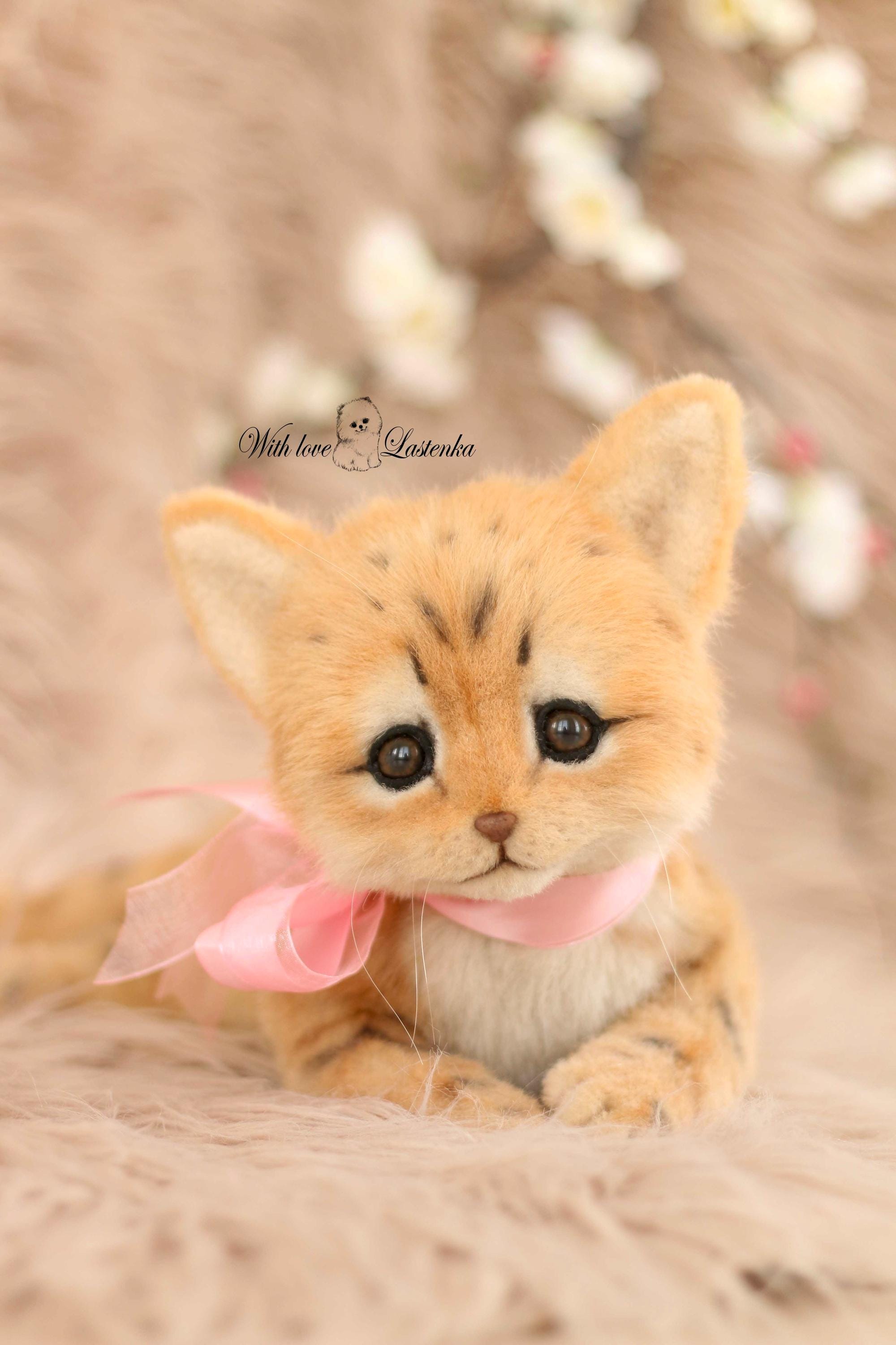 リアルなぬいぐるみ猫のおもちゃ：手作りフェイクファーコレクション猫