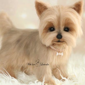 OOAK Mohair Yorkie Art Doll: Handmade Yorkshire Terrier Collectible