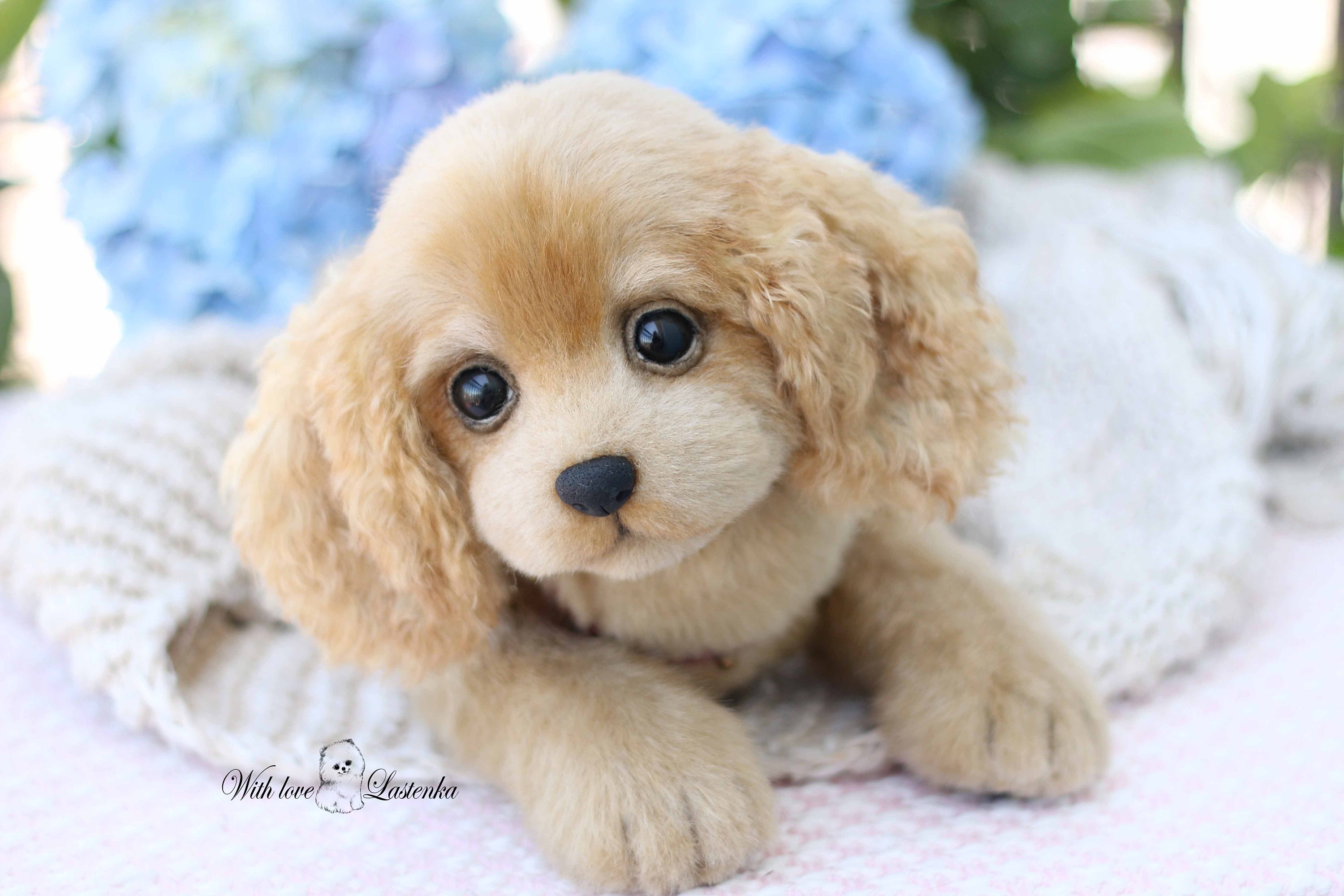 Puppy Cocker Spaniel Marley собака OOAK коллекционная плюшевая