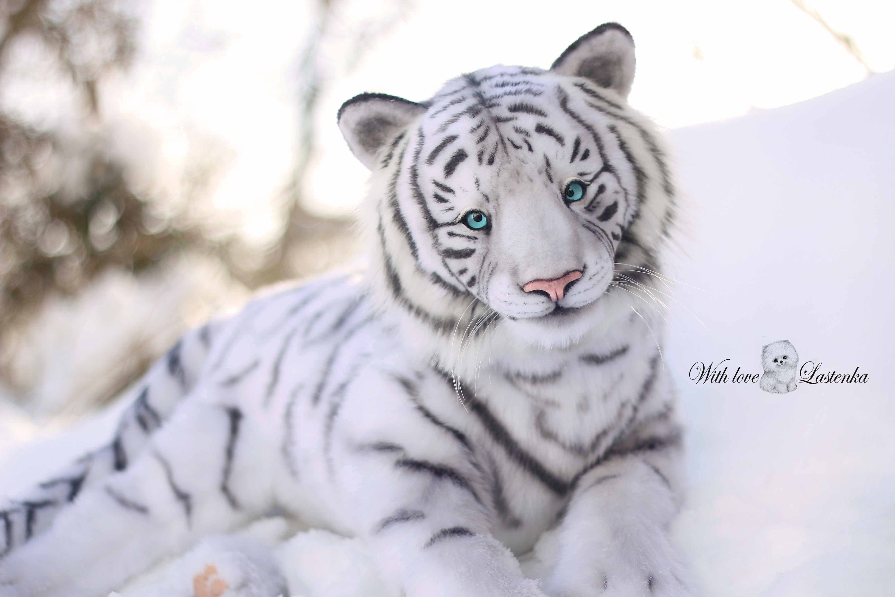 手作りホワイトタイガーエベレストアートドール：リアルなコレクター