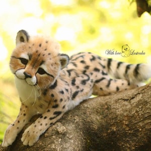 OOAK Handmade Cheetah Cub Art Doll: Realistic Collectible