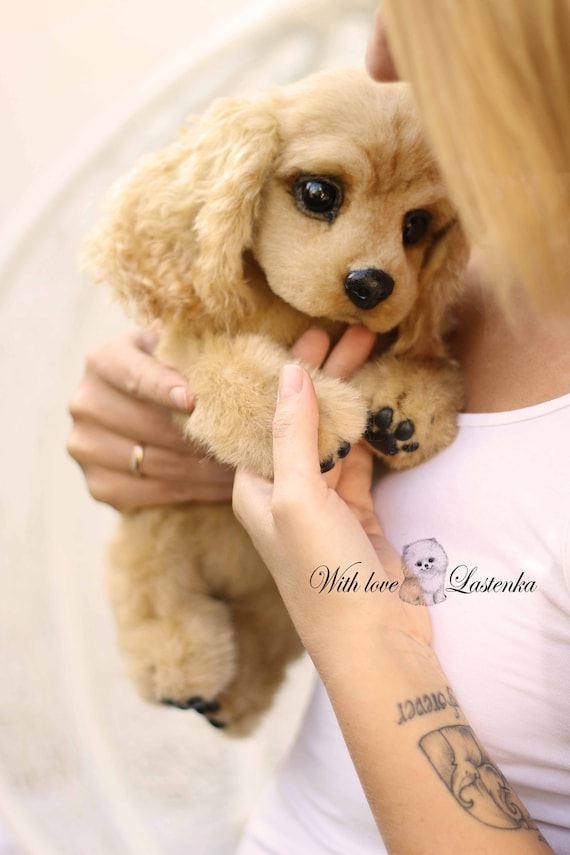 OOAK アメリカンコッカースパニエルぬいぐるみ：手作りコレクター向け