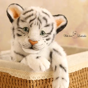 OOAK Handmade Tiger Cub Art Doll, Realistic Collectible Animal Toy
