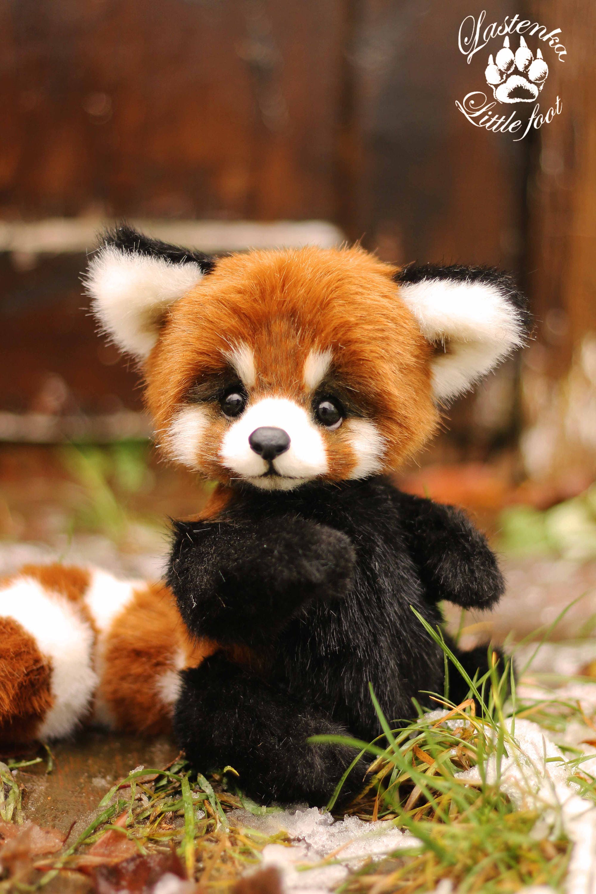 Handmade Red Panda St￭ Animal: OOAK Collectible Plush Teddy Bear