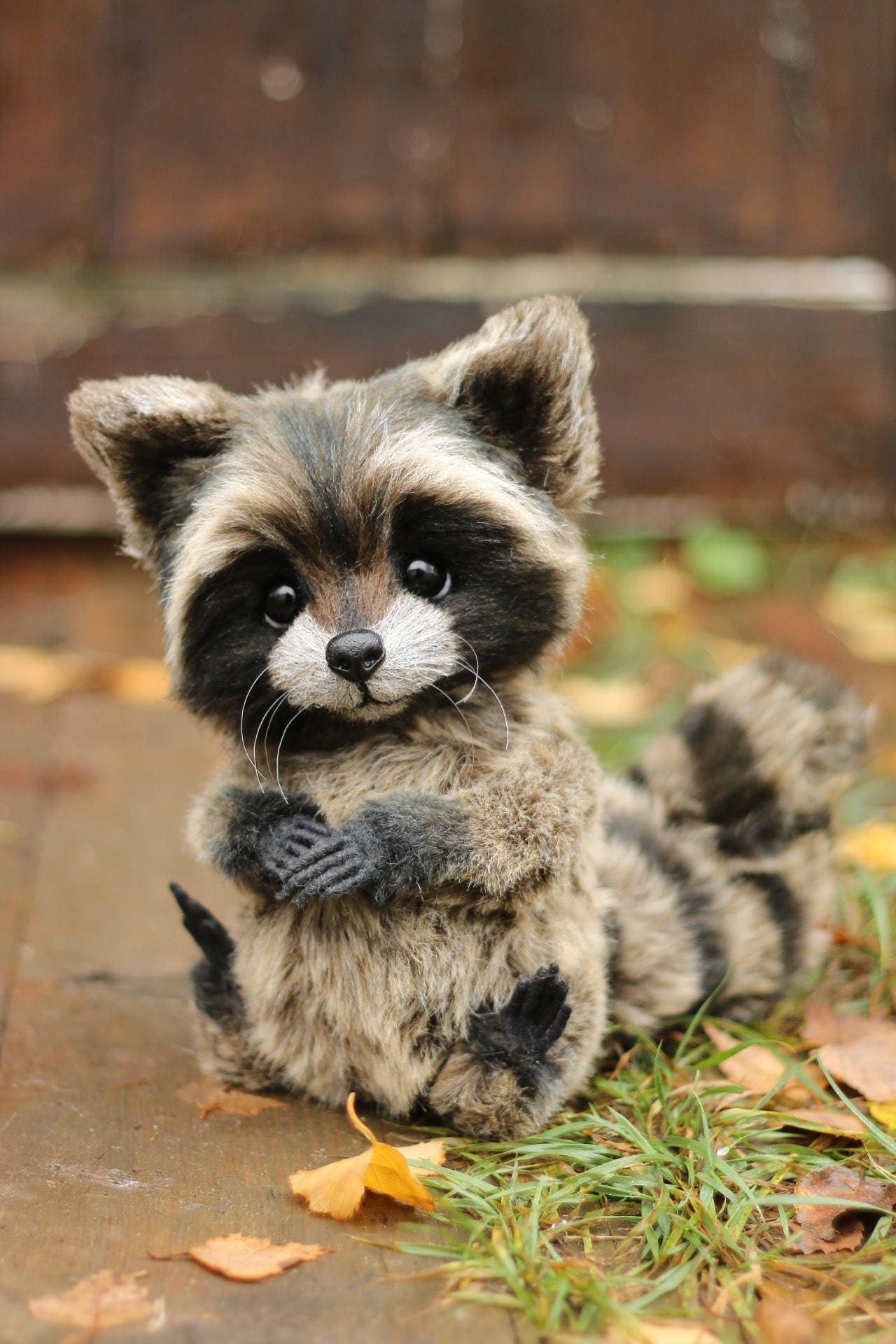 OOAK Raccoon Teddybear, Realistic Handmade Plush Art Doll - Etsy