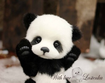 手作りのリアルなパンダのぬいぐるみ：コレクター向けのフェイクファー