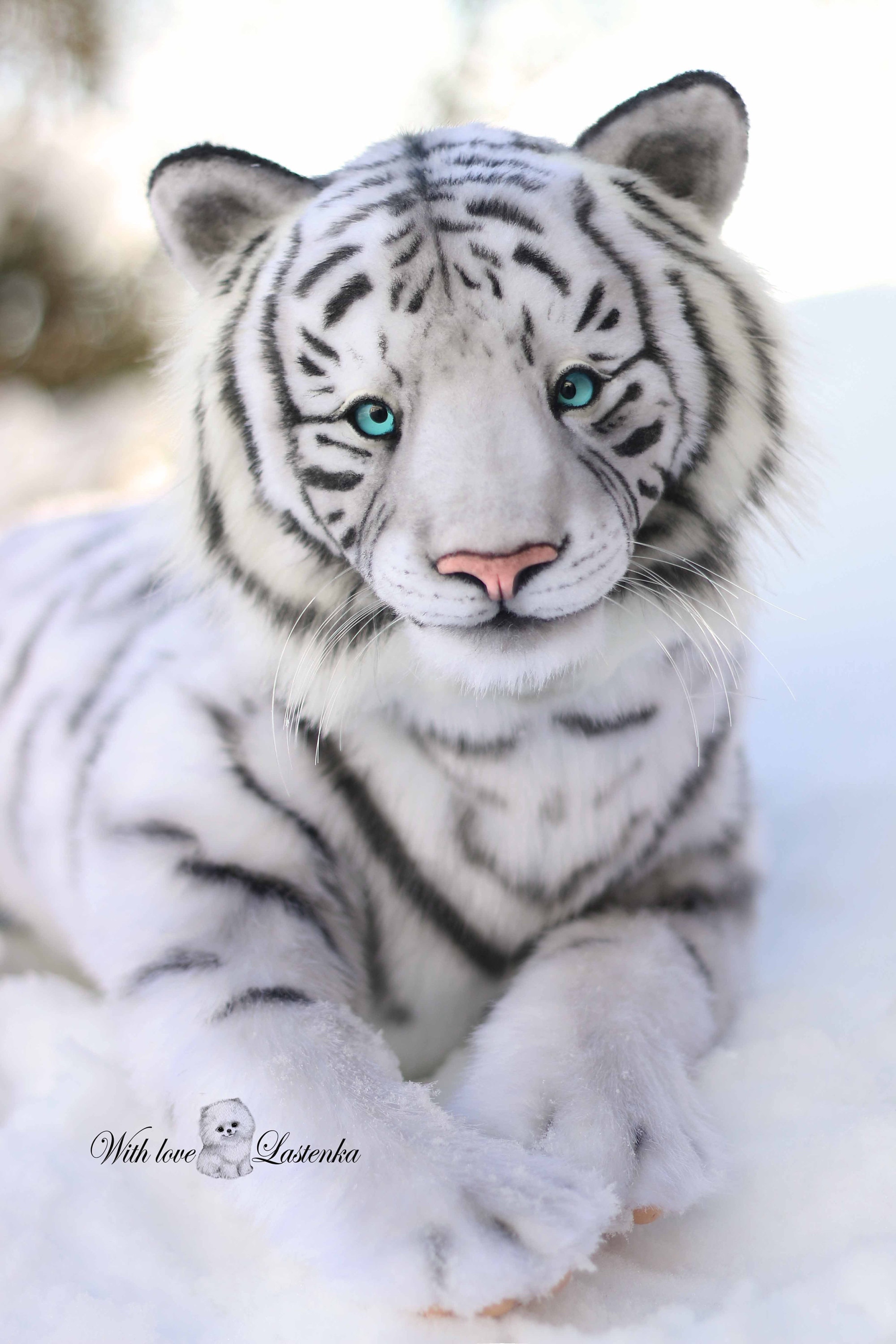 手作りホワイトタイガーエベレストアートドール：リアルなコレクター