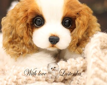 手作りキャバリア・キング・チャールズ・スパニエルのぬいぐるみ：OOAK