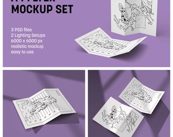 Mockup di volantino a tre ante PSD: modello di brochure realistico (download digitale)
