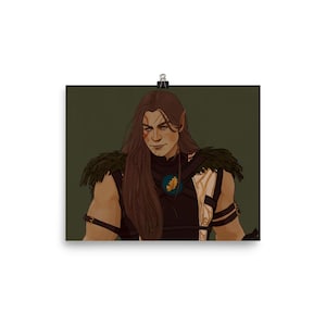 Baldur&#39;s Gate 3 Halsin Fan Art Print | Long Hair Halsin Digital Portrait Print