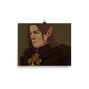 Baldur&#39;s Gate 3 Halsin Fan Art Print | Long Hair Archdruid Halsin Digital Portrait Print