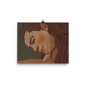 Baldur&#39;s Gate 3 Halsin Fan Art Print | Long Hair Leaning Halsin Digital Portrait Print