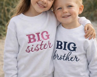 Embroidered Big Sister/Brother Sweatshirt, Pregnancy Announcement