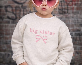 Embroidered Big Sister Sweatshirt, Cotton Blend Outfit