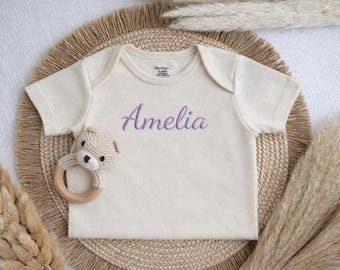 Personalized Embroidered Baby Bodysuit, Newborn Gift