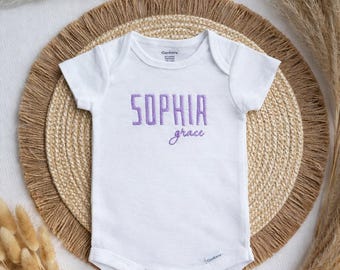 Newborn Gift, Pregnancy Announcement, Custom Cotton Baby Onesie