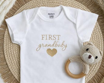 First Grandbaby Embroidered Bodysuit, Personalized Baby Gift