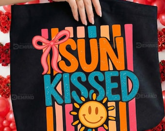 Sun Kissed Retro Summer Vibes PNG, Beach Vacation Graphic Tee Design