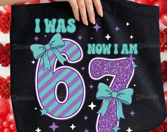 7th Birthday PNG, Funny Six Seven Meme Shirt Design, Kids Digital File