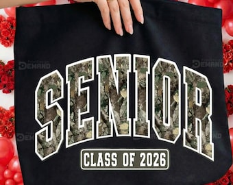 Senior 2026 Camo Graduation PNG, Class of 2026 Sublimation Design