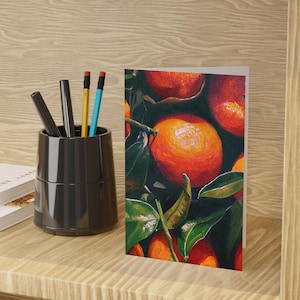 Cartões de frutas cítricas - 1 ou 10 unidades, cartões de frutas para todas as ocasiões, cartões artísticos, papelaria exclusiva, arte com frutas coloridas