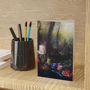 Cartões comemorativos para chá da tarde na floresta - 1 ou 10 unidades, cartões de arte floral para aniversários, notas de agradecimento, amantes da arte, cartões de arte na floresta