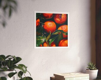 Vibrant Oranges Art Print, Citrus Wall Decor, Kitchen Aesthetic Prints, Orange Artwork, Fruit Artwork, Gift for Foodies, Bright Home Decor