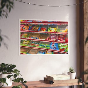 Colorful Candy Aisle Fine Art Print, Vintage Snack Wall Art, Sweet Treats Home Decor, Fun Kitchen Wall Art, Gift for Candy Lovers