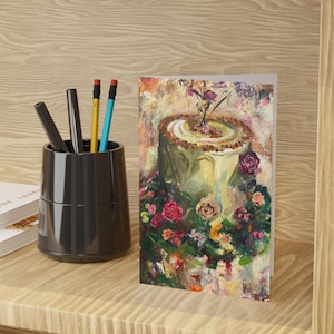 Blumenkuchen-Grußkarten-Set - 1 oder 10 Stück, Geburtstagskarten, Dankesnotizen, Feierkarten, Impressionistkunst-Grußkarten
