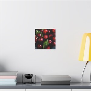 Vibrant Cherries Canvas Art, Fruit Decor, Home Decoration, Cherry Artwork, Kitchen Wall Art, Gift for Food Lovers, Rustic Home Decor