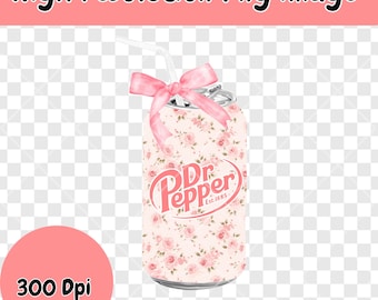vintage rose dr pepper png , coquette girl cherry soda pop , Retro floral clipart, (Digital Download)