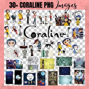 30+ Coraline PNG Images | Digital Download Clipart, Transparent Background, Movie Inspired Art, Scrapbooking, Sublimation, Stickers