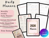 2026 Digital Planner PLR, Editable Canva Planner, Undated Hyperlinked Planner, Private Label Rights Planner, iPad Planner, Digital Planner